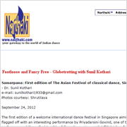The Sunil Kothari Column - Samarpana First Edition of The Asian Festival of Classical Dance, Singapore